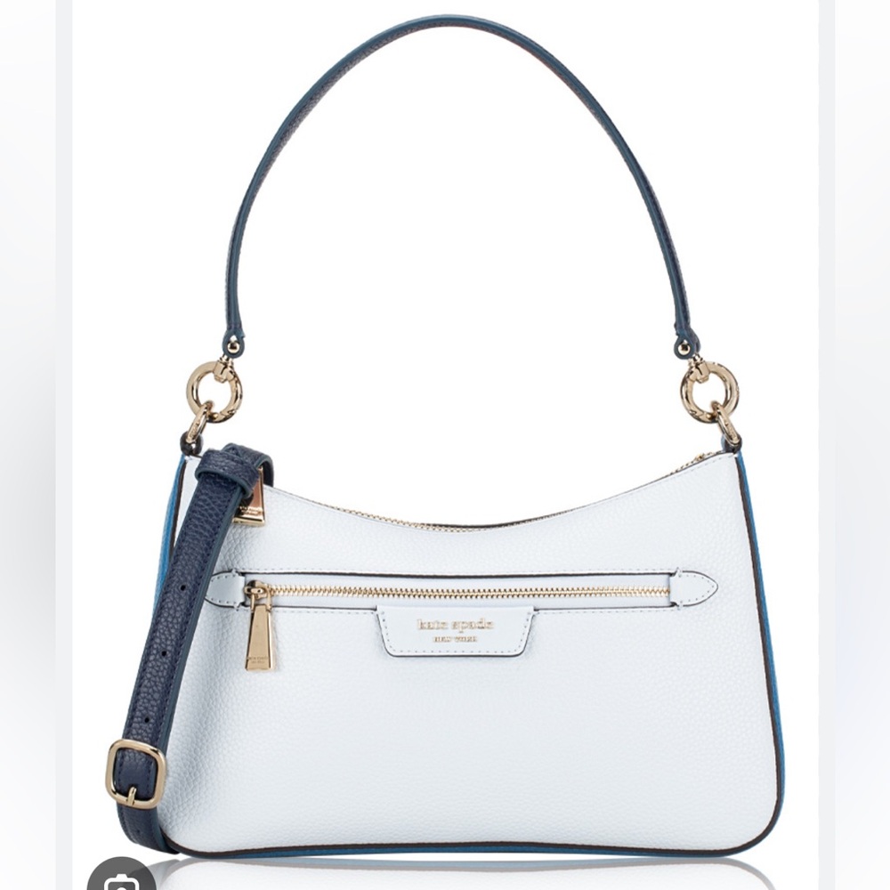 NWT KATE SPADE Hudson Colorblocked Leather Convertible Bag, Stone Path Multi
